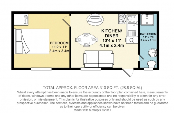 Floor Plan for 1 Bedroom Flat to Rent in London Road, Reading, Berkshire RG1 3NY, RG1, 3NY - £231 pw | £1000 pcm