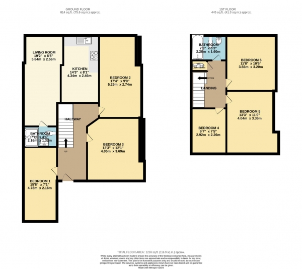 Floor Plan Image for 6 Bedroom Semi-Detached House to Rent in Wokingham Road, Reading