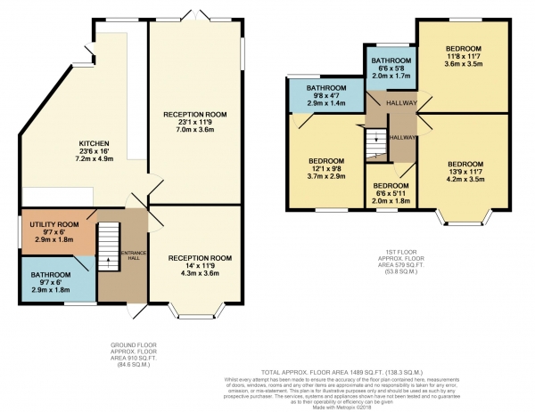 Floor Plan Image for 5 Bedroom Semi-Detached House to Rent in Byron Road, Reading