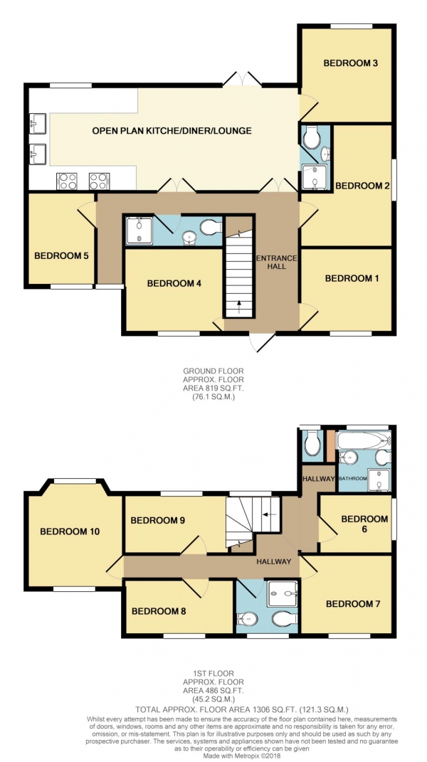 Floor Plan Image for 10 Bedroom Detached House to Rent in Shinfield Road, Reading