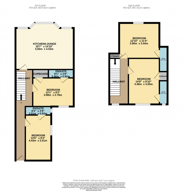 Floor Plan Image for 4 Bedroom Flat to Rent in Christchurch Road, Reading