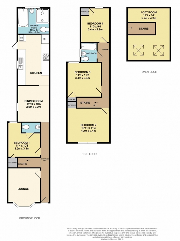 Floor Plan Image for 5 Bedroom Terraced House to Rent in London Road, Reading
