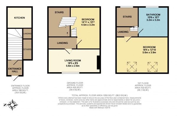 Floor Plan Image for 3 Bedroom Flat to Rent in Waylen Street, Reading