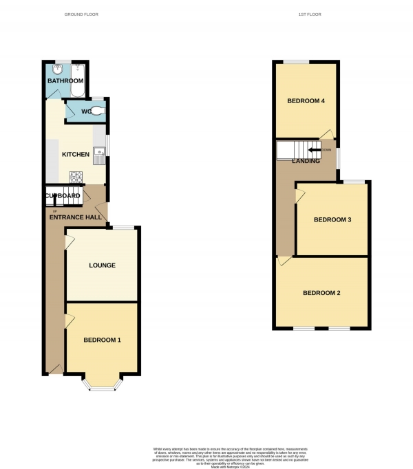 Floor Plan Image for 4 Bedroom Terraced House to Rent in De Beauvoir Road, Reading