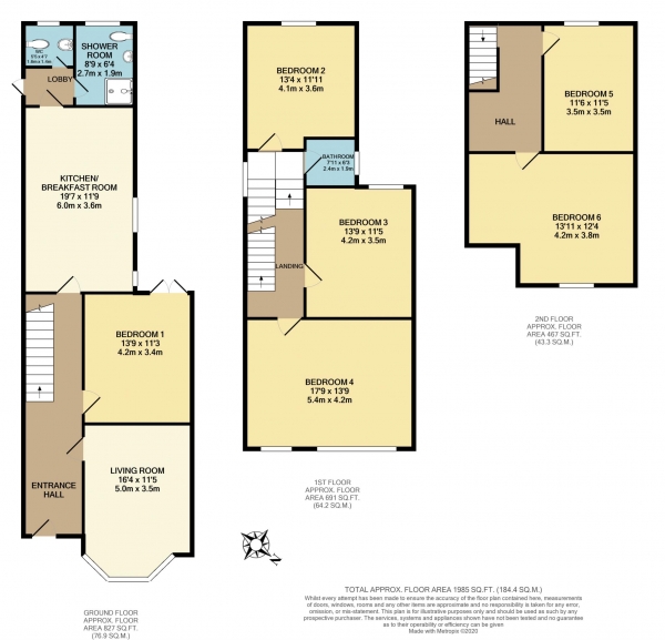 Floor Plan Image for 6 Bedroom Detached House to Rent in Wokingham Road, Reading