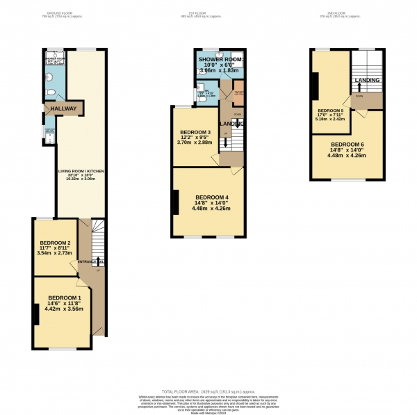 Floor Plan Image for 6 Bedroom Terraced House to Rent in Hamilton Road, Reading