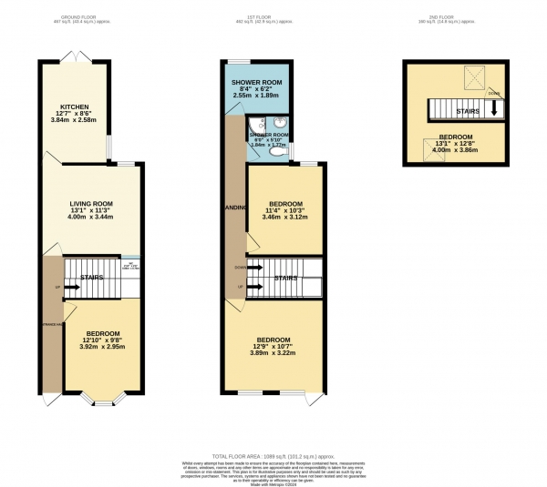 Floor Plan Image for 4 Bedroom Terraced House to Rent in Liverpool Road, Reading