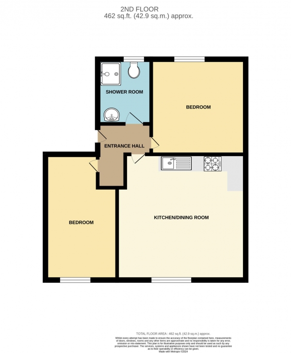 Floor Plan Image for 2 Bedroom Flat to Rent in London Road, Reading