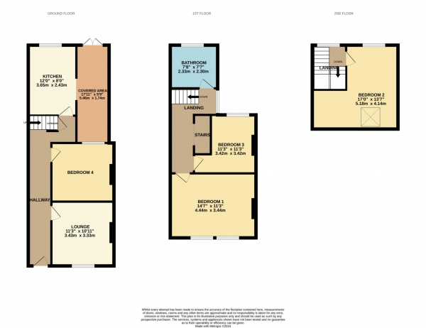 Floor Plan Image for 4 Bedroom Terraced House to Rent in Donnington Gardens, Reading