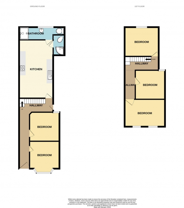 Floor Plan Image for 5 Bedroom Terraced House to Rent in Donnington Road, University Area