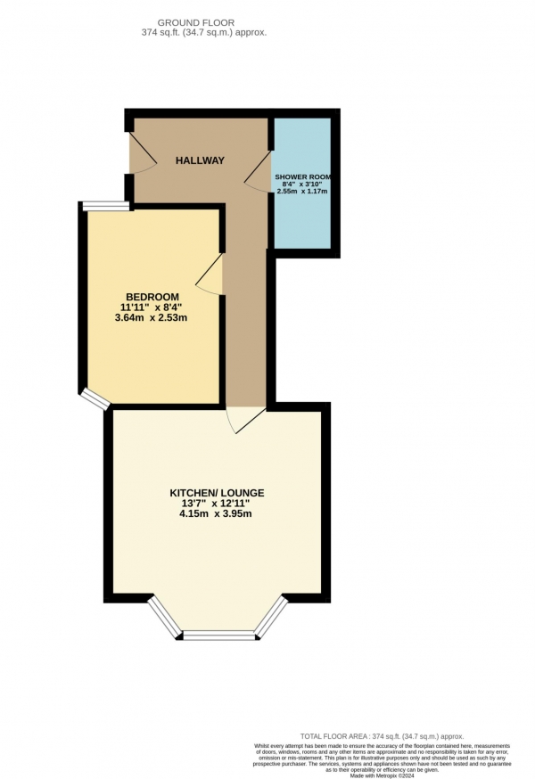 Floor Plan Image for 1 Bedroom Flat to Rent in Christchurch Road, Reading