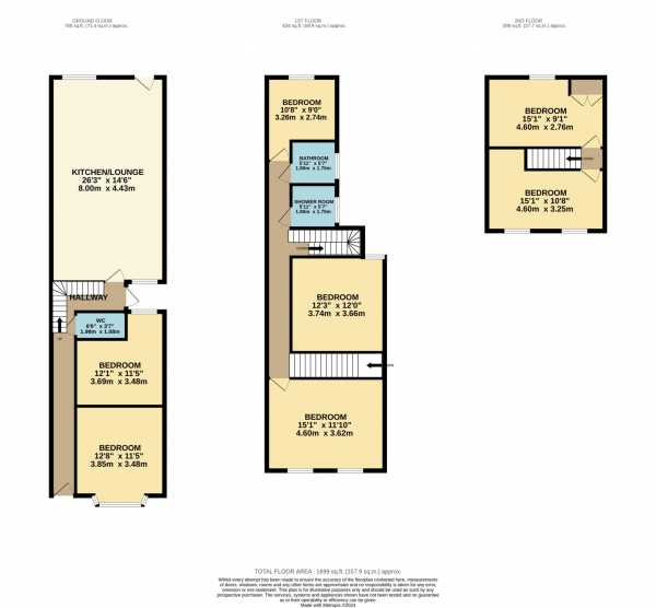 Floor Plan Image for 5 Bedroom Terraced House to Rent in London Road, Reading