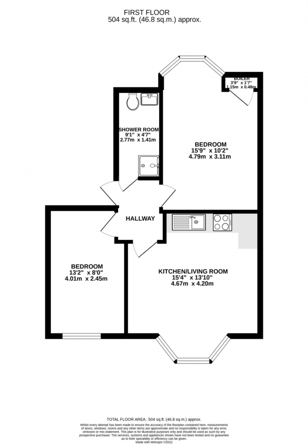 Floor Plan Image for 2 Bedroom Flat to Rent in London Road, Reading