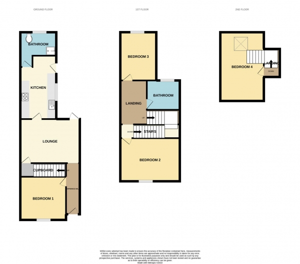 Floor Plan Image for 4 Bedroom Terraced House to Rent in Carnarvon Road, Reading