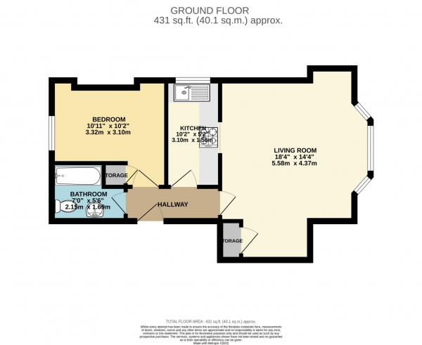 Floor Plan Image for 1 Bedroom Flat for Sale in Wokingham Road, Reading