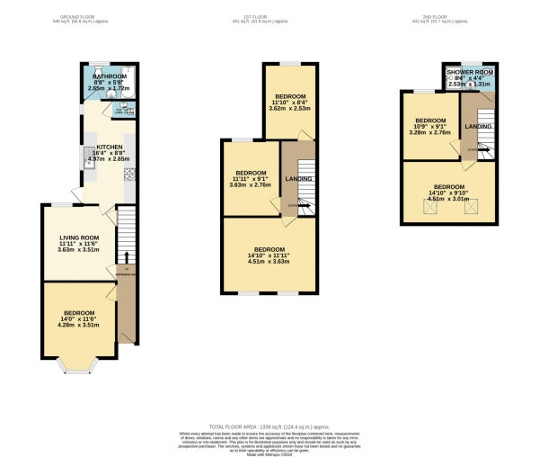 Floor Plan Image for 6 Bedroom Terraced House to Rent in Donnington Road, Reading