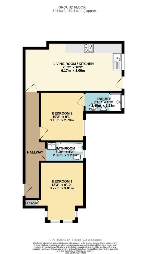 Floor Plan for 2 Bedroom Flat to Rent in Flat 1, Addington Road, Reading, RG1, 5PW - £369 pw | £1600 pcm