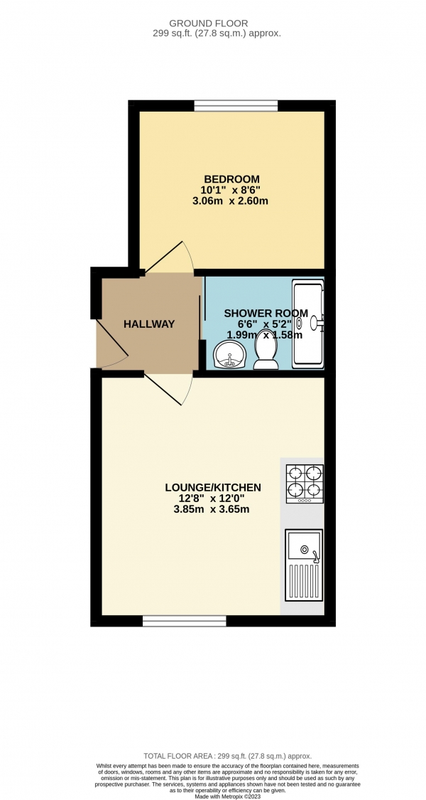 Floor Plan Image for 1 Bedroom Flat to Rent in Carey Street, Reading