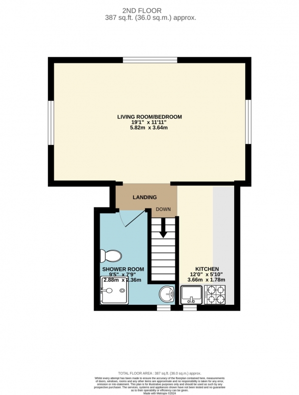 Floor Plan Image for 1 Bedroom Studio to Rent in Oxford Road, Reading