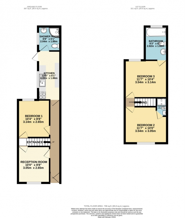 Floor Plan Image for 3 Bedroom Terraced House to Rent in Granby Gardens, Reading