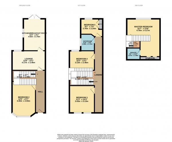 Floor Plan Image for 5 Bedroom Terraced House to Rent in Grange Avenue, Reading