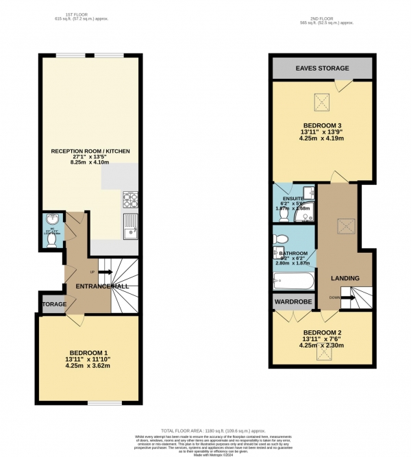 Floor Plan Image for 3 Bedroom Flat for Sale in Eldon Terrace, Reading