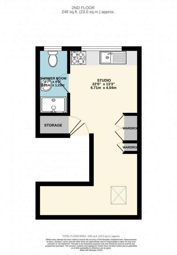 Floor Plan Image for 1 Bedroom Studio to Rent in Studio, Beresford Road, Reading