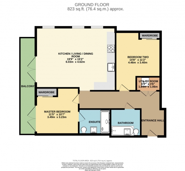 Floor Plan Image for 2 Bedroom Apartment to Rent in Kings Rd, Reading