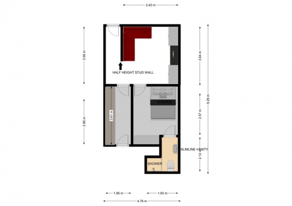 Floor Plan Image for 1 Bedroom Flat to Rent in Tilehurst Road, Reading