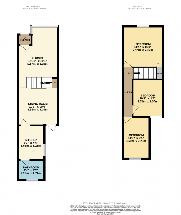 Floor Plan Image for 3 Bedroom Terraced House to Rent in Belmont Road, Reading