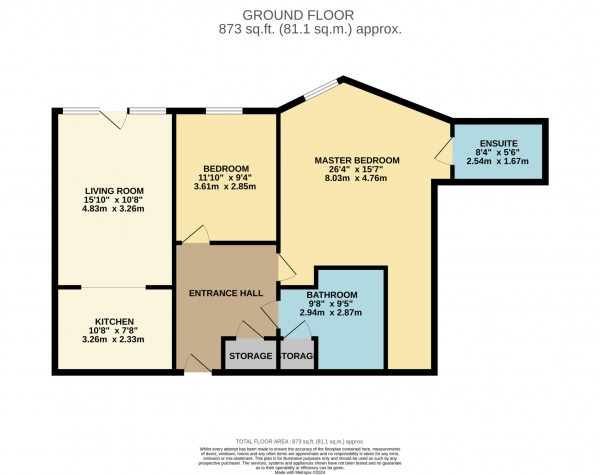 Floor Plan Image for 2 Bedroom Apartment to Rent in Richfield Avenue, Reading