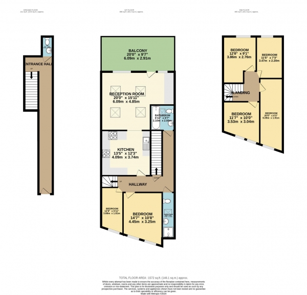 Floor Plan Image for 6 Bedroom Flat to Rent in Erleigh Road, Reading, Berkshire RG1 5NA