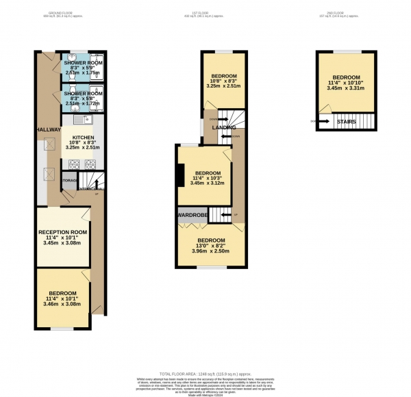 Floor Plan Image for 5 Bedroom Terraced House to Rent in Donnington Gardens, University Area