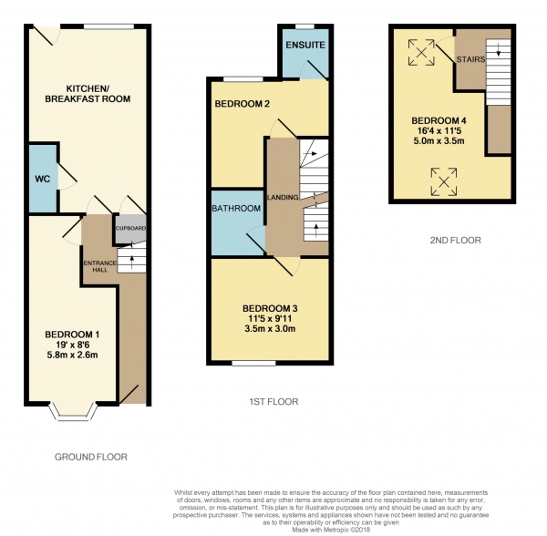 Floor Plan Image for 4 Bedroom Terraced House to Rent in Brighton Road, Reading