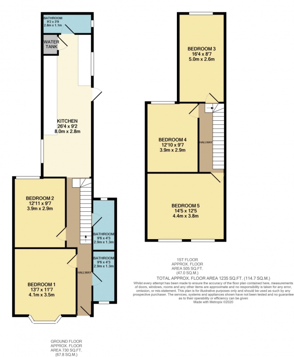 Floor Plan Image for 5 Bedroom Terraced House to Rent in Donnington Road, Reading