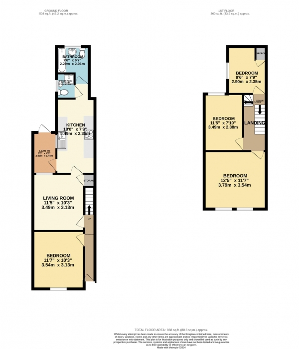 Floor Plan Image for 4 Bedroom Terraced House to Rent in Hatherley Road, Reading