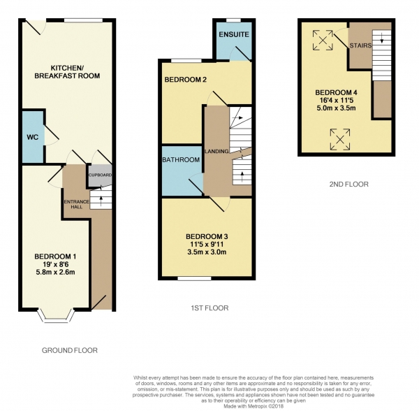 Floor Plan Image for 4 Bedroom Terraced House to Rent in Brighton Road, Reading, England