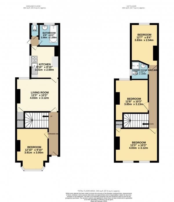 Floor Plan Image for 4 Bedroom Terraced House to Rent in Grange Ave, Reading