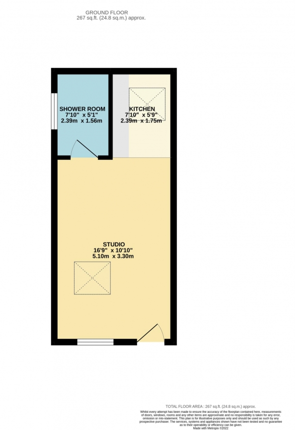 Floor Plan Image for 1 Bedroom Studio to Rent in Meadow Road, Earley