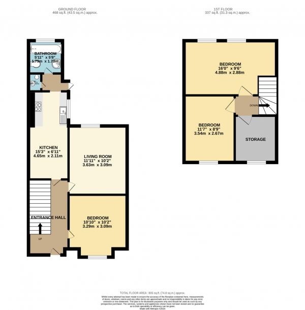 Floor Plan Image for 3 Bedroom Terraced House to Rent in Wykeham Road, Reading