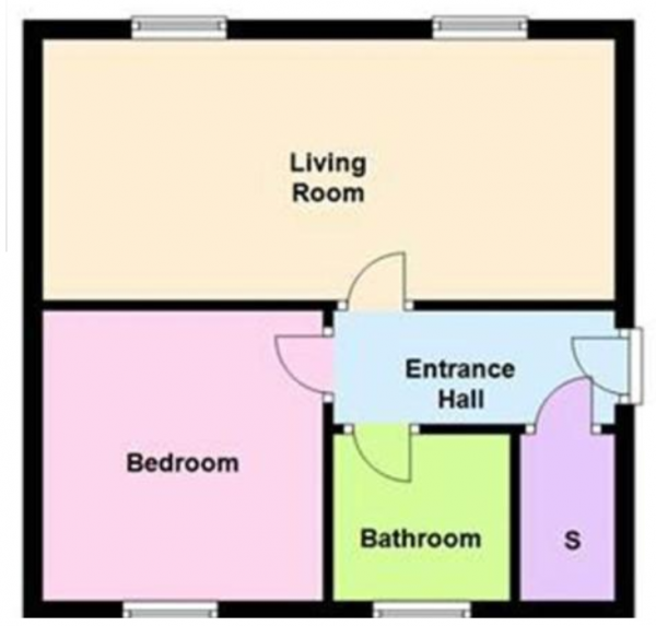Floor Plan for 1 Bedroom Flat to Rent in Reynolds Place, Grange Farm, Milton Keynes, Buckinghamshire, MK8, 0NR - £160 pw | £695 pcm