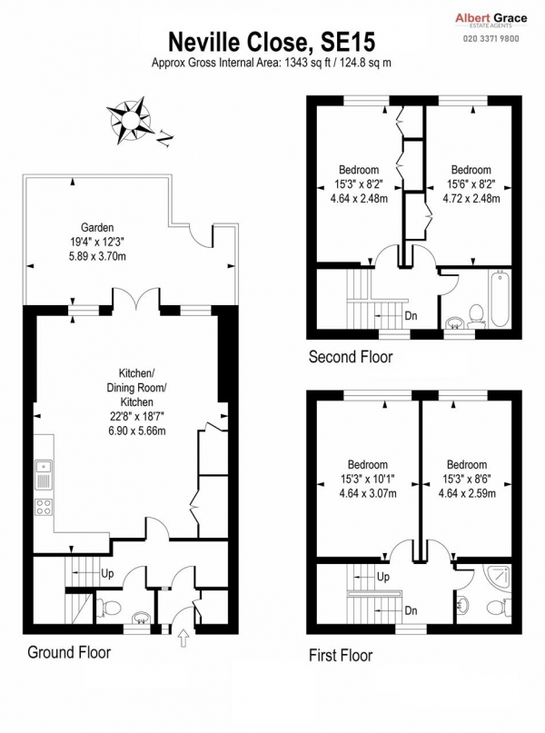 Floor Plan Image for 4 Bedroom End of Terrace House for Sale in Neville Close, Peckham