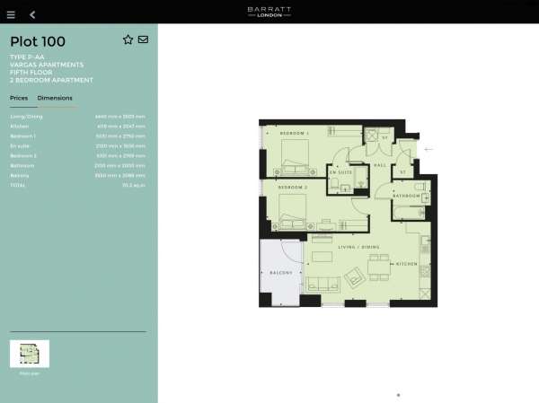 Floor Plan Image for 2 Bedroom Apartment for Sale in Tidey Apartments, East Acton Lane, London