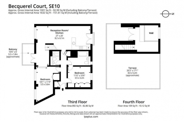 Floor Plan Image for 2 Bedroom Apartment for Sale in Becquerel Court, Childlane London, Greenwich