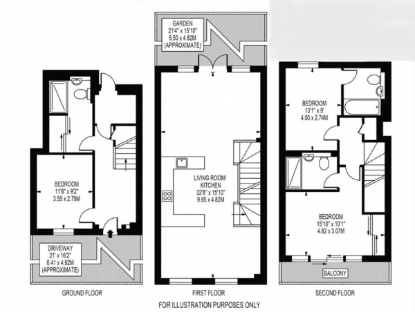 Floor Plan Image for 3 Bedroom Terraced House for Sale in Ottely Drive, Greenwich