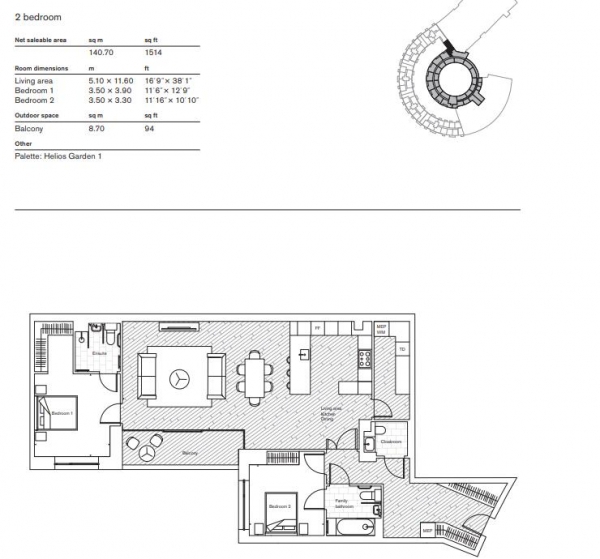 Floor Plan Image for 2 Bedroom Apartment to Rent in Wood Crescent, London