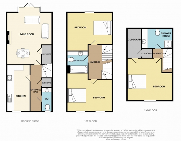 Floor Plan Image for 3 Bedroom Property to Rent in Property with HMO licence