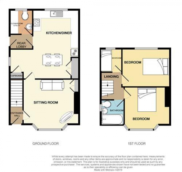 Floor Plan Image for 3 Bedroom End of Terrace House for Sale in Boswell Road, Cowley