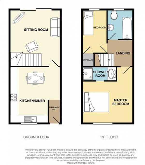 Floor Plan Image for 2 Bedroom Terraced House to Rent in Elder Way, Oxford