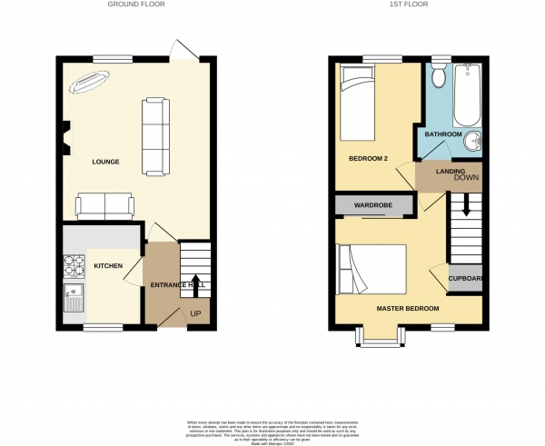 Floor Plan Image for 2 Bedroom Property to Rent in Ancholme Close, Didcot